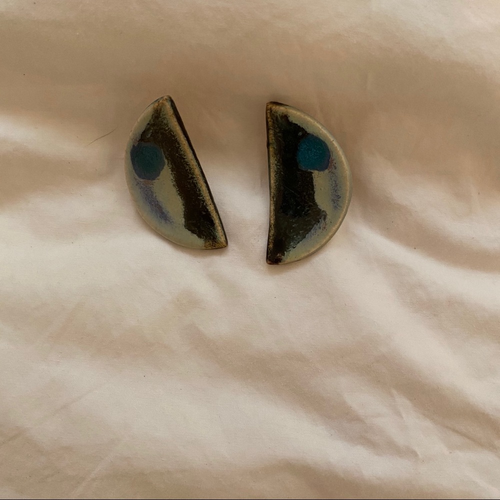 Vintage Handmade Ceramic Earrings